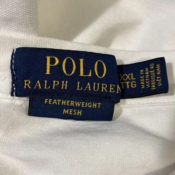 Polo Ralph Lauren Henley Shirt Men's XXL White Short Sleeve Featherweight Mesh - Picture 13 of 15